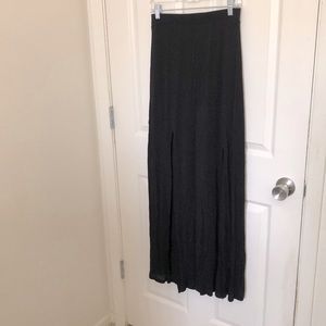Black maxi skirt with slits